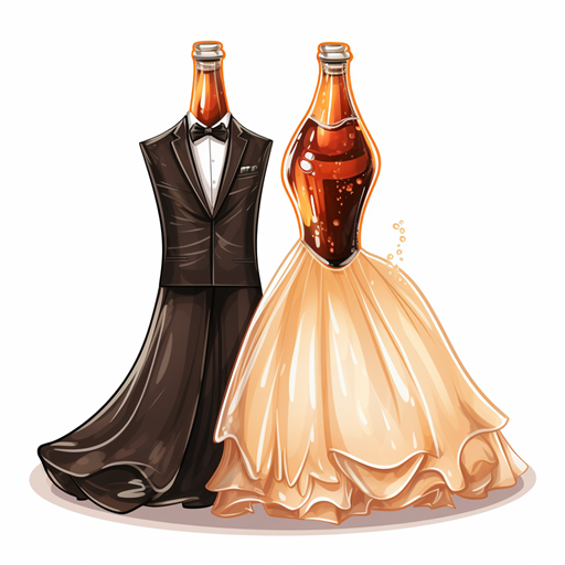 Root Beer Bottles Getting Married